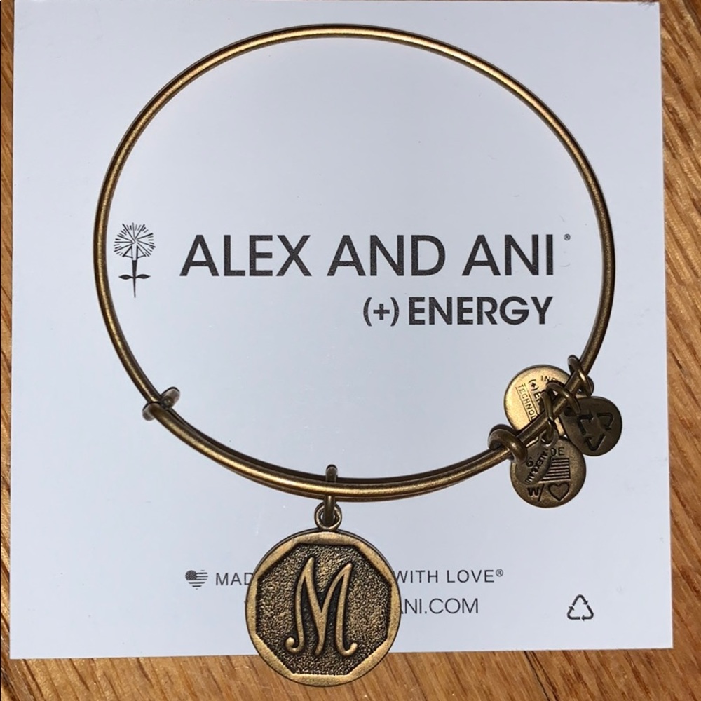 Alex and Ani “M” charm bracelet